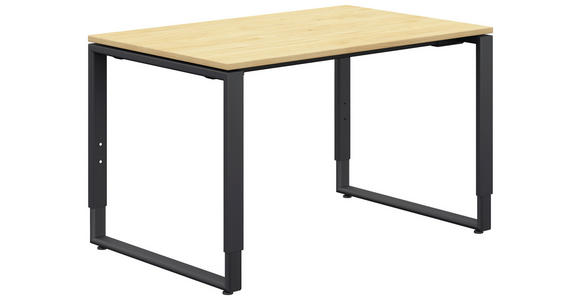 SCHREIBTISCH 120/80/68-82 cm in Anthrazit, Hickory - Anthrazit/Hickory, Design, Holzwerkstoff/Metall (120/80/68-82cm) - Moderano