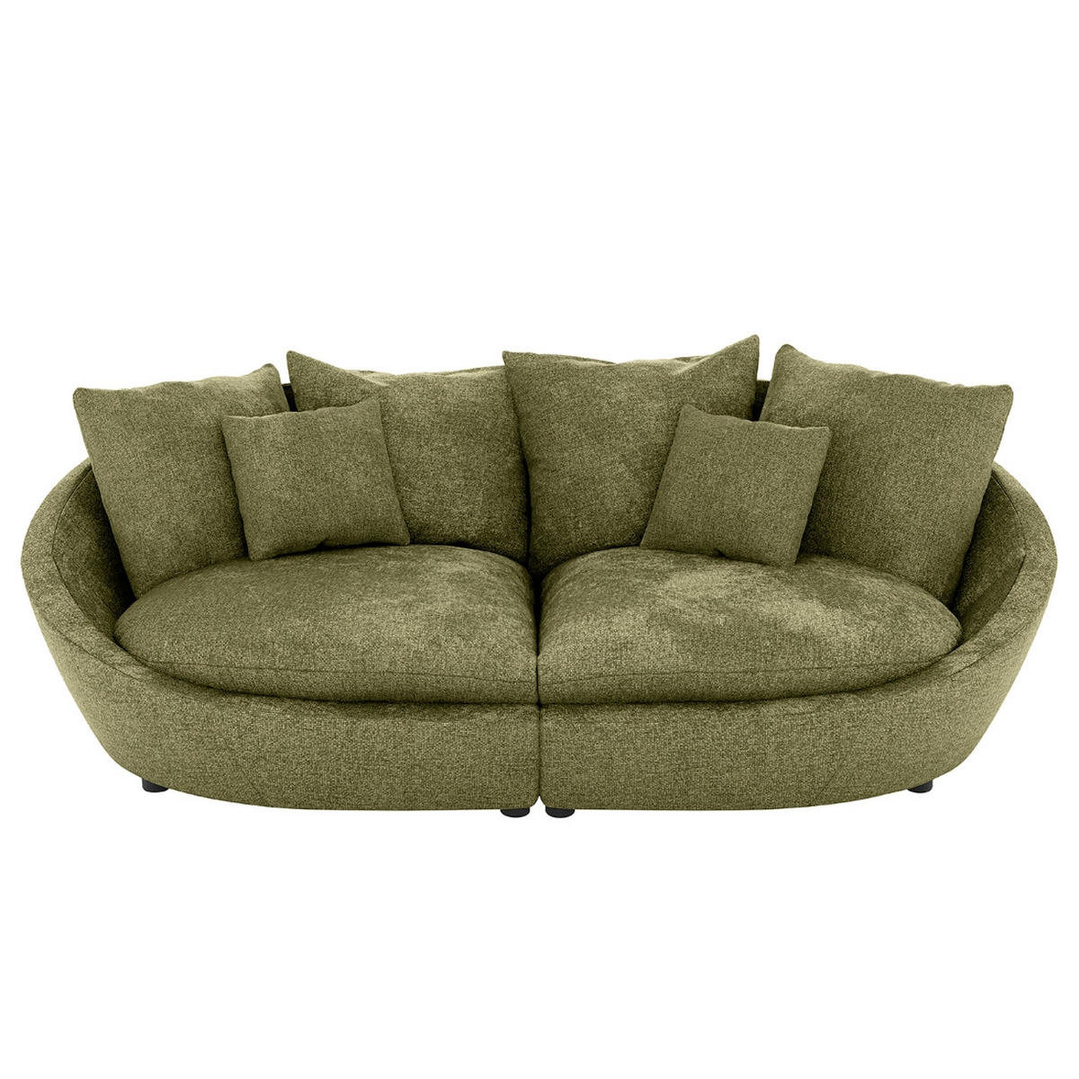 BIGSOFA in Chenille Grün  - Schwarz/Grün, Modern, Kunststoff/Textil (280/87/131cm) - Trendmanufaktur