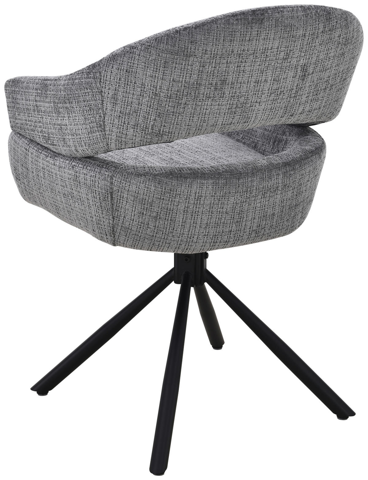 ARMLEHNSTUHL  Sitzfläche 360° drehbar Chenille  Grau  - Schwarz/Grau, MODERN, Holz/Textil (58/85/62cm) - Livetastic