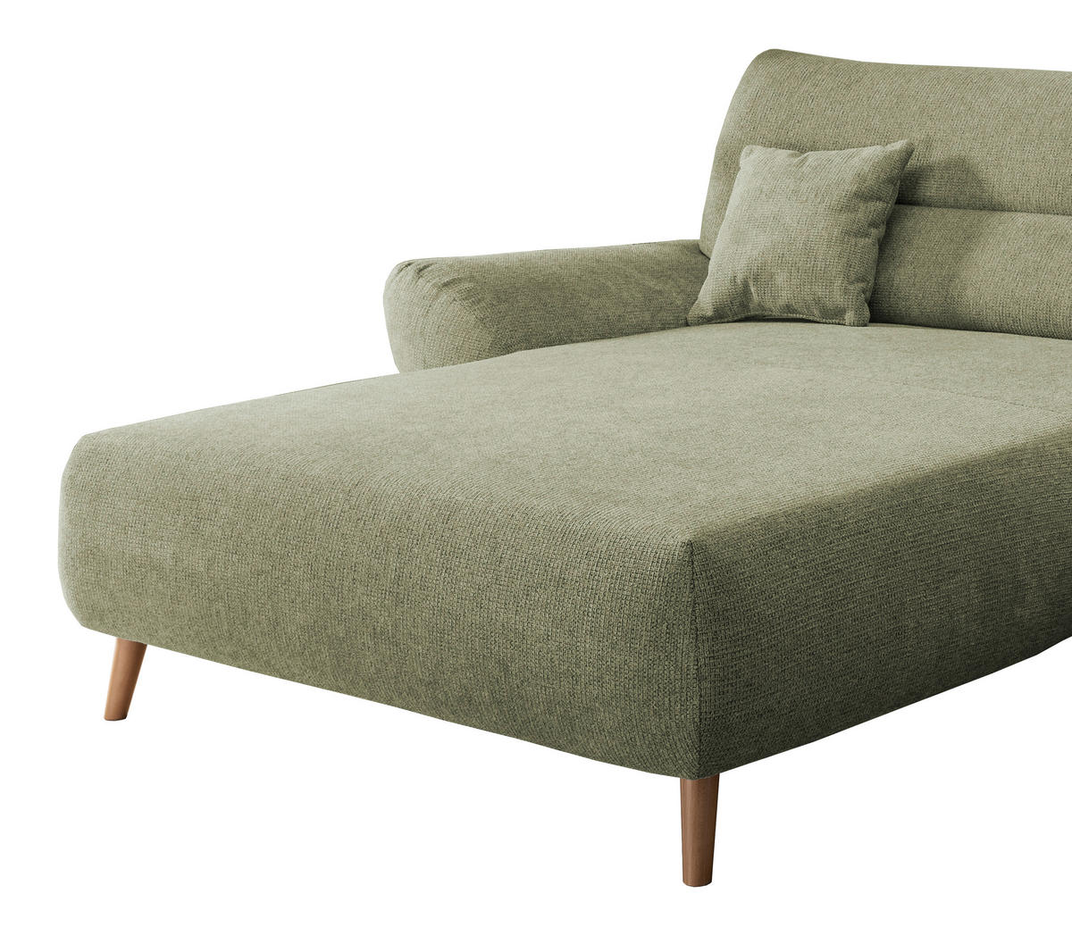 ECKSOFA in Chenille Grün  - Wildeiche/Grün, Modern, Holz/Textil (166/290cm) - MID.YOU