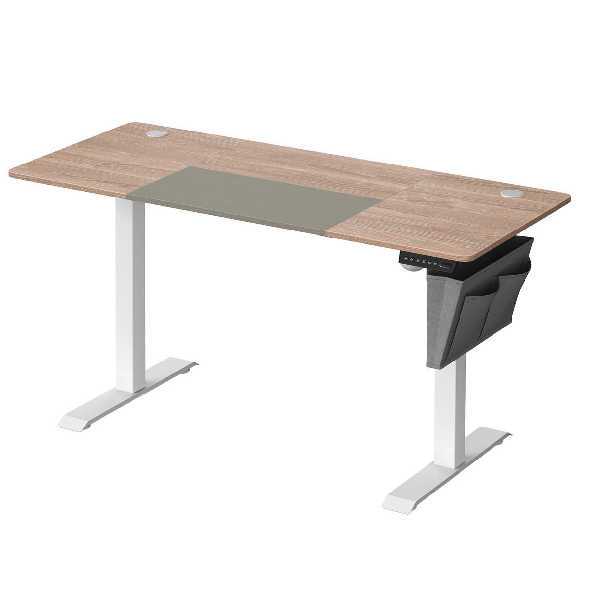 COMPUTERTISCH 140/60/72-120 cm Weiß, Beige elektrisch höhenverstellbar  - Beige/Weiß, Basics, Holzwerkstoff/Metall (140/60/72-120cm) - Boxxx
