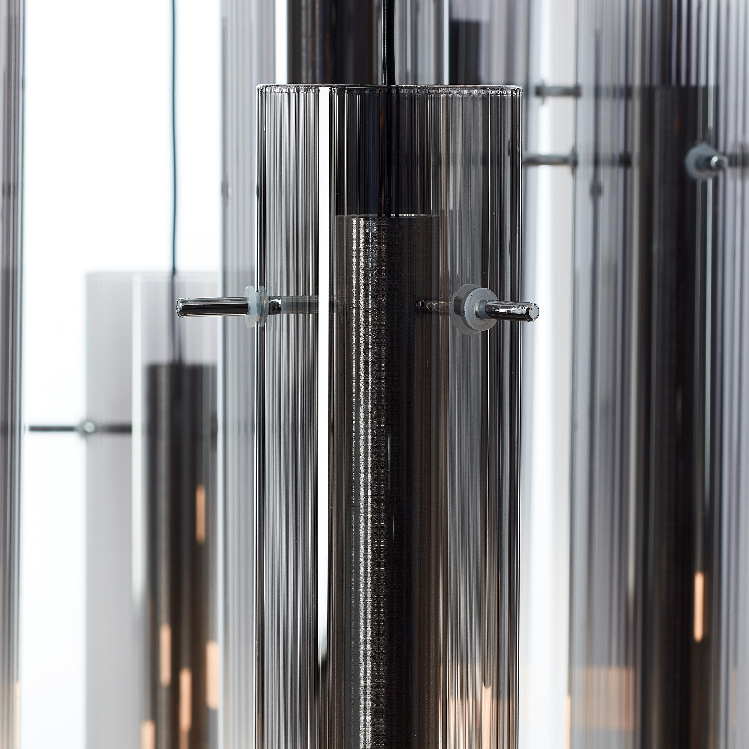 HÄNGELEUCHTE 55/180 cm    - Chromfarben, Design, Glas/Metall (55/180cm)
