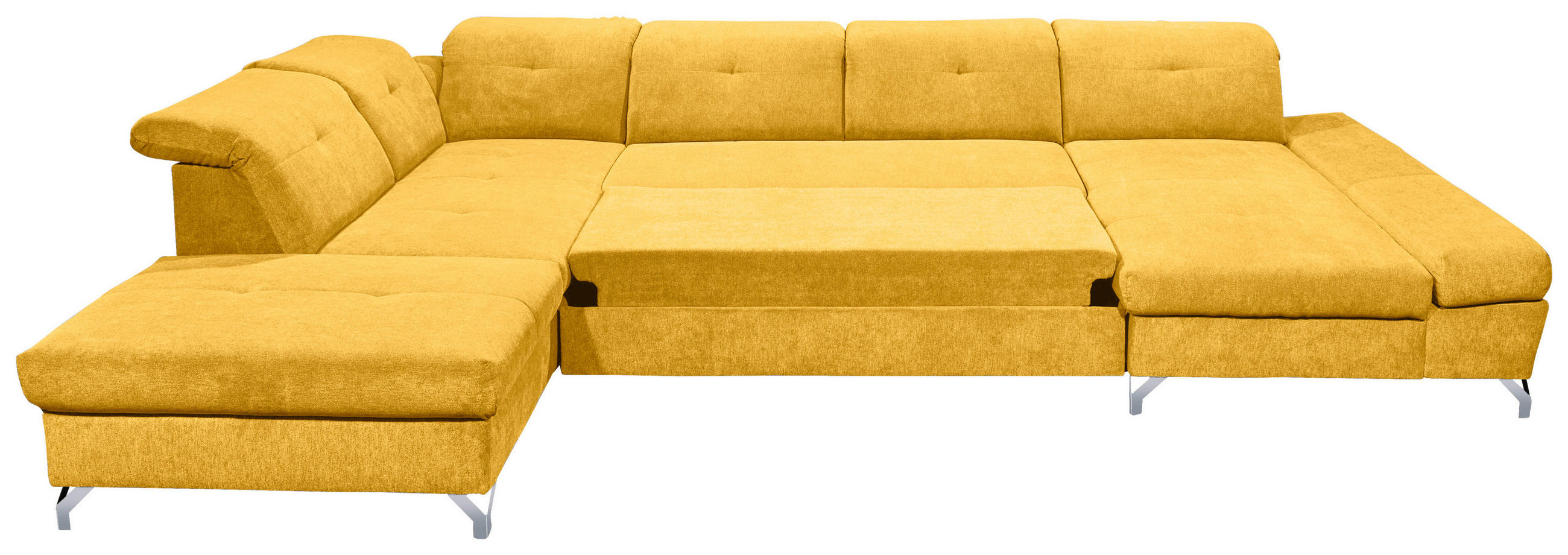 Thumbnail - Mid.you Wohnlandschaft, Gelb, Textil, 8-Sitzer, U-Form, 350x245 cm, Made in EU, seitenverkehrt erhältlich, Schlafen auf ...