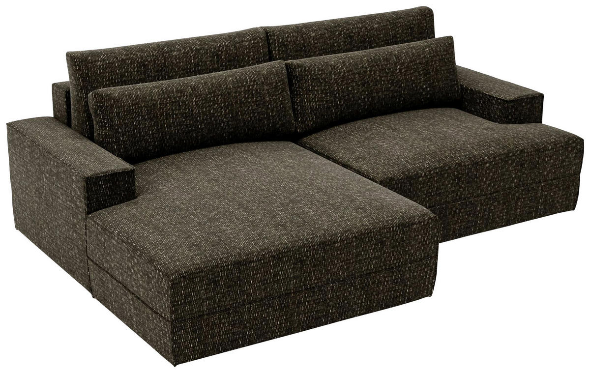 ECKSOFA in Struktur Schwarz  - Schwarz, Design, Kunststoff/Textil (156/272cm) - Livetastic