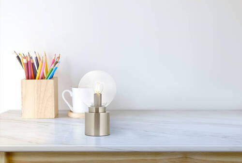 BORDSLAMPA 15/24,5 cm   - opal/nickelfärgad, Design, metall/glas (15/24,5cm) - Globo