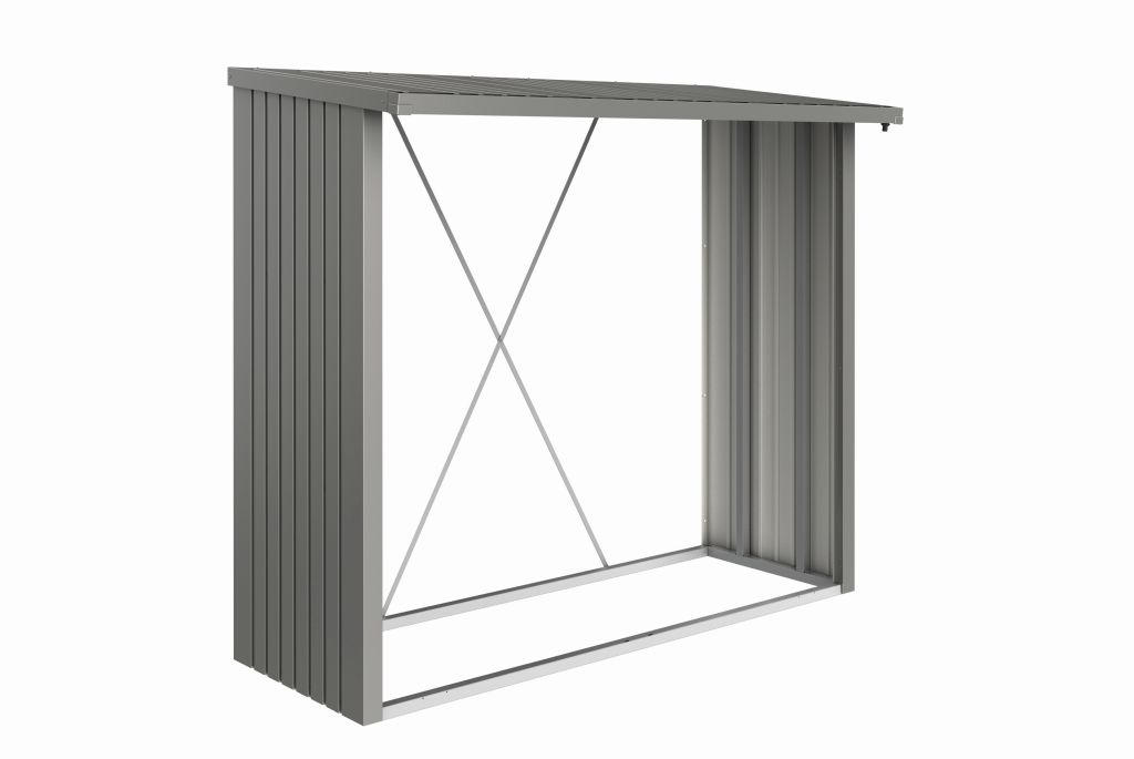 KAMINHOLZREGAL - Grau, Design, Metall (229/199/102cm) - Biohort