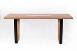 ESSTISCH 200/100/76 cm Akazie massiv Holz, Metall Braun rechteckig  - Braun/Grau, Natur, Holz/Metall (200/100/76cm) - Livetastic