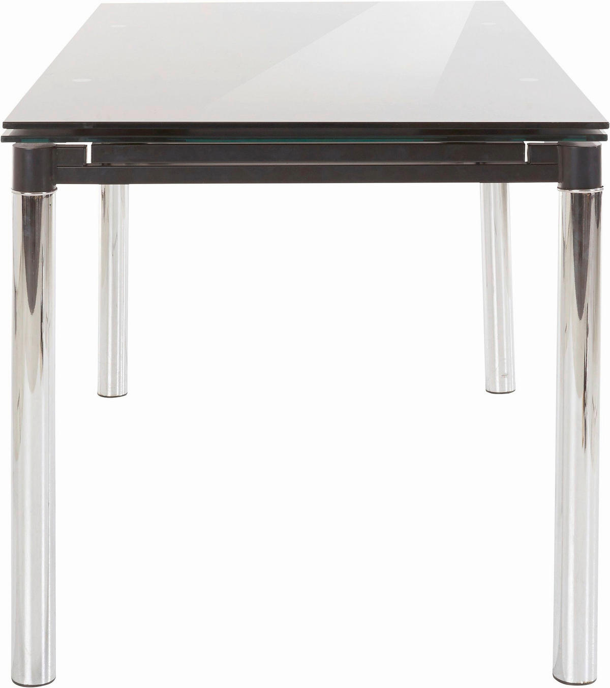 ESSTISCH in Metall, Glas  - Silberfarben/Schwarz, Design, Glas/Metall (140/75/80cm) - MID.YOU