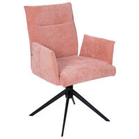 ARMLEHNSTUHL  in Eisen Chenille  - Schwarz/Rosa, Design, Textil/Metall (57/89/67cm) - Valnatura