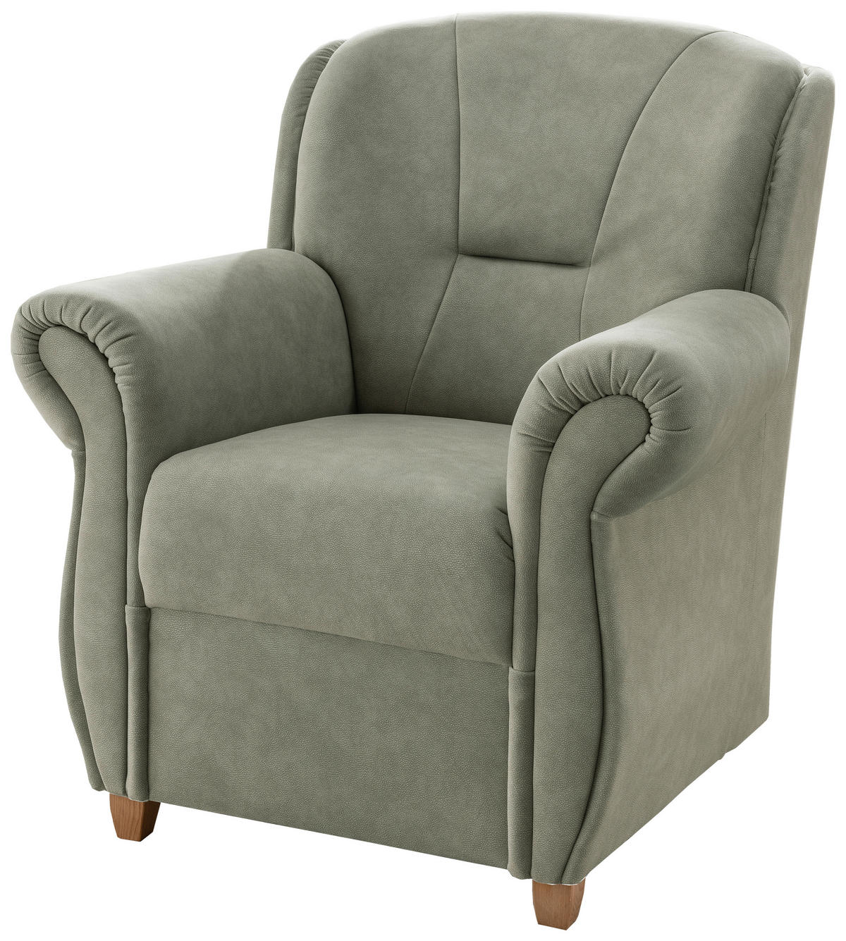 SESSEL Mikrofaser Grün  - Wildeiche/Grün, Konventionell, Holz/Textil (91/100/88cm) - Livetastic