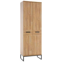 GARDEROBENSCHRANK  in 66/196/38 cm  - Eichefarben/Schwarz, KONVENTIONELL, Holzwerkstoff/Metall (66/196/38cm)
