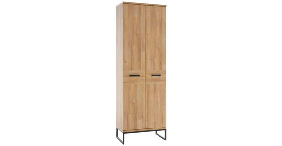 GARDEROBENSCHRANK 66/196/38 cm  - Eichefarben/Schwarz, Design, Holzwerkstoff/Metall (66/196/38cm) - Xora