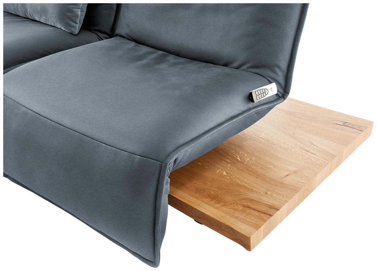 2-SITZER-SOFA in Leder Blau  - Blau/Eichefarben, Natur, Leder/Holz (240/63/115cm) - Koinor