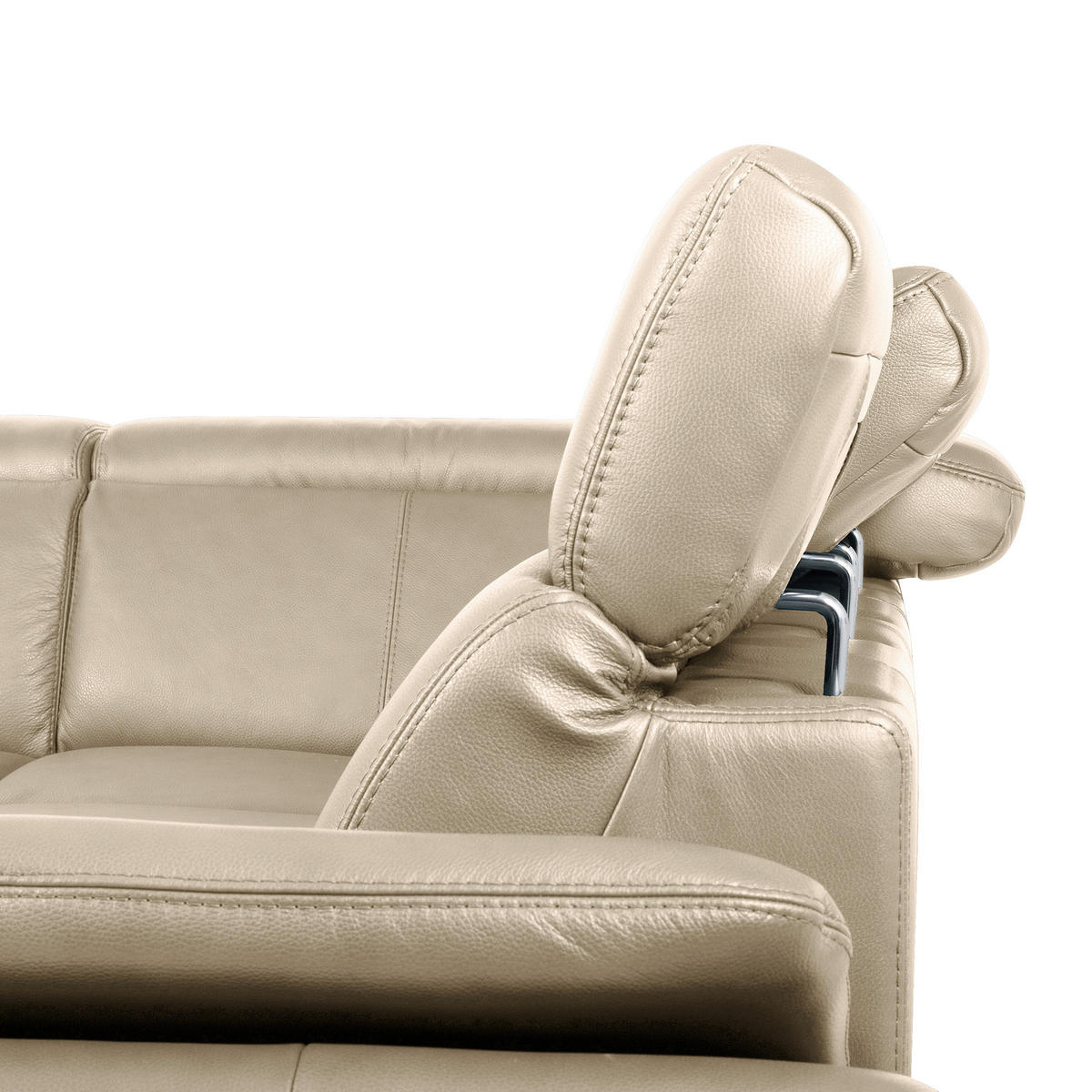 ECKSOFA Grau Echtleder Lederlook Bettkasten, Schlaffunktion, Rücken echt, Armteilverstellung, Kopfteilverstellung  - Schwarz/Grau, Design, Leder/Textil (211/264cm) - Livetastic