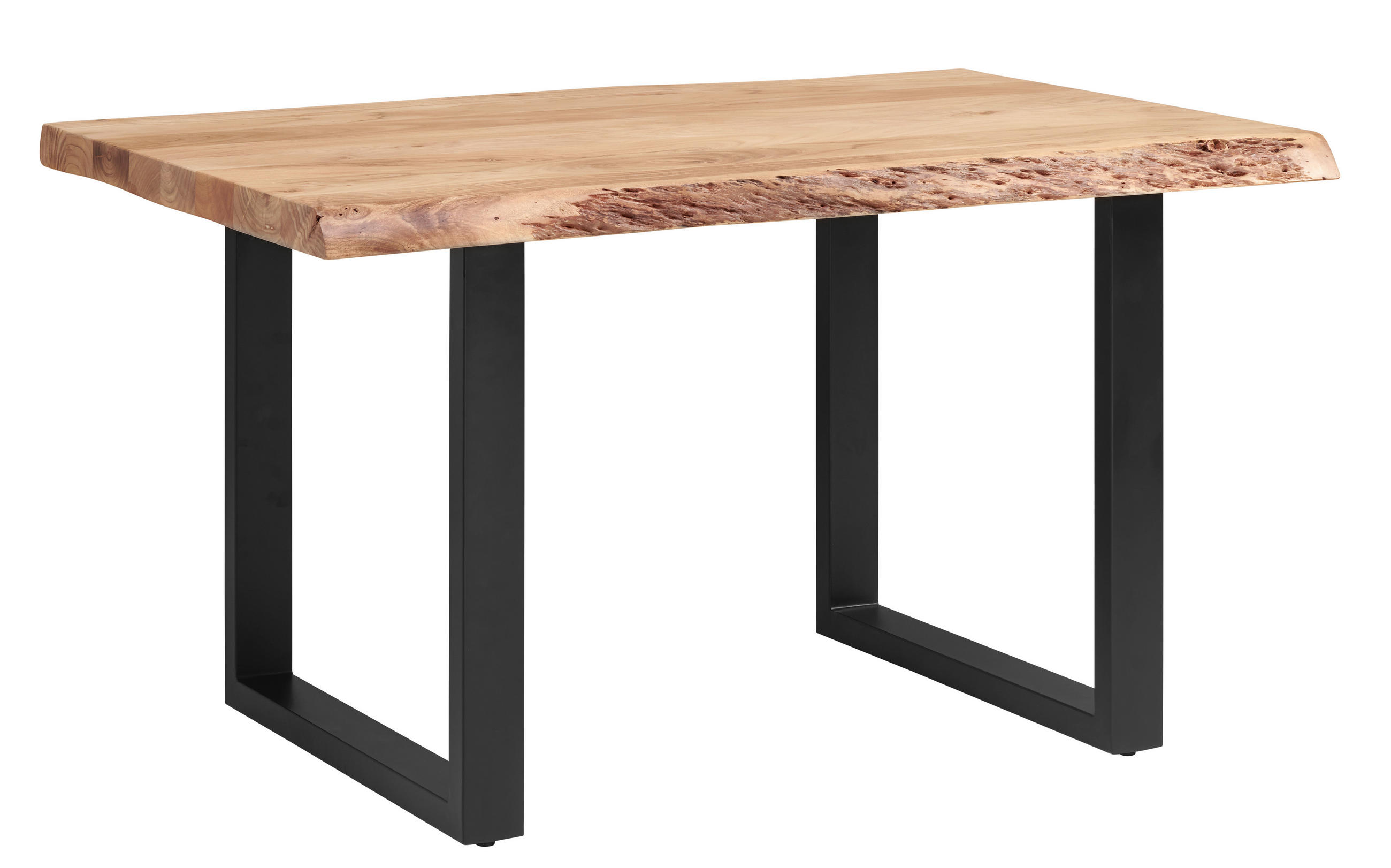 ÉTKEZŐASZTAL - akáciaszínű/fekete, Modern, fa/fém (140/90/76cm) - P & B