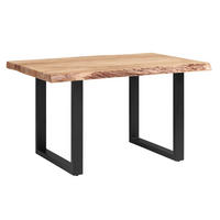 ESSTISCH 140/90/76 cm Echtholz  Holz, Metall gastro- und objekttauglich rechteckig Schwarz, Akaziefarben  - Schwarz/Akaziefarben, Modern, Holz/Metall (140/90/76cm) - P & B