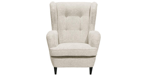 OHRENSESSEL in Webstoff Creme, Schwarz - Creme/Schwarz, Basics, Holz/Textil (78/102/98cm) - Carryhome