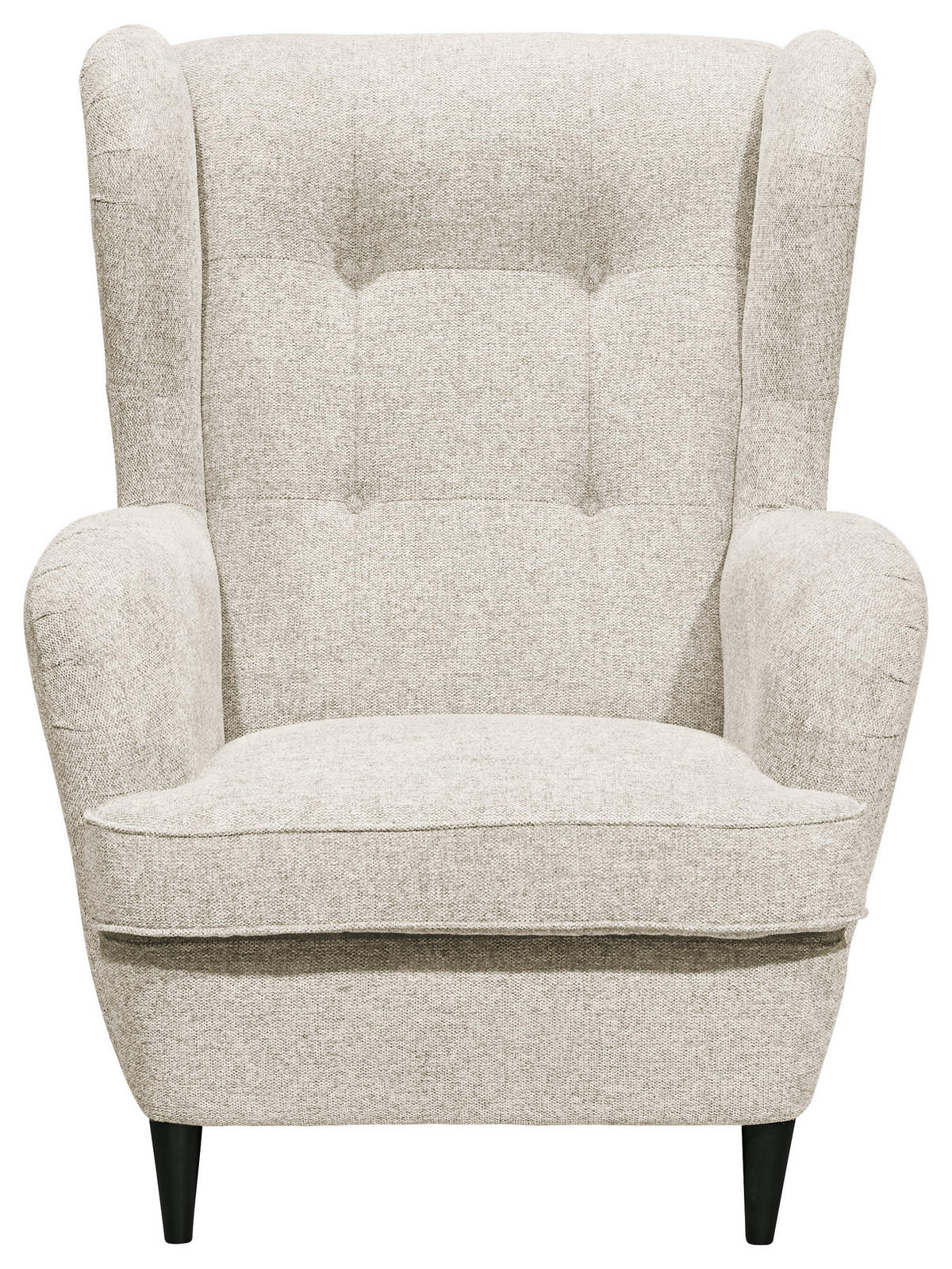 OHRENSESSEL Webstoff Creme, Schwarz  - Creme/Schwarz, Basics, Holz/Textil (78/102/98cm) - Carryhome