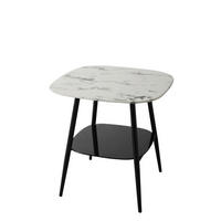 COUCHTISCH in Metall, Glas 55/55/55 cm  - Schwarz/Weiß, Design, Glas/Metall (55/55/55cm) - Livetastic
