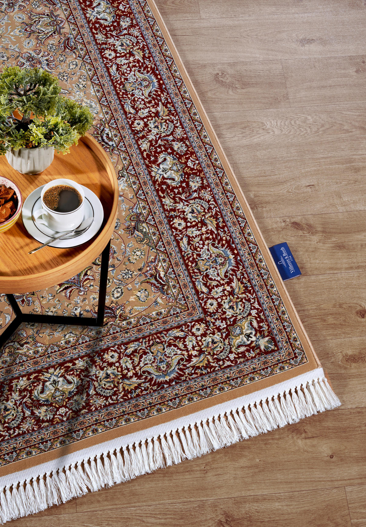 FLACHWEBETEPPICH 128/190 cm Kollektion 1870 Bordeaux, Beige  - Bordeaux/Beige, Design, Kunststoff/Textil (128/190cm) - Villeroy & Boch