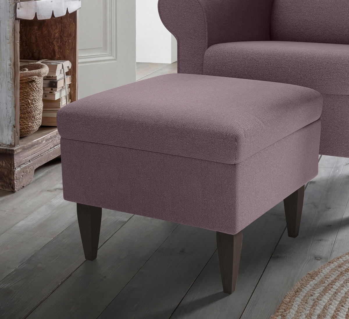 SESSELSET Struktur Bordeaux  - Wengefarben/Bordeaux, Konventionell, Holz/Textil (80/102/86cm) - Livetastic