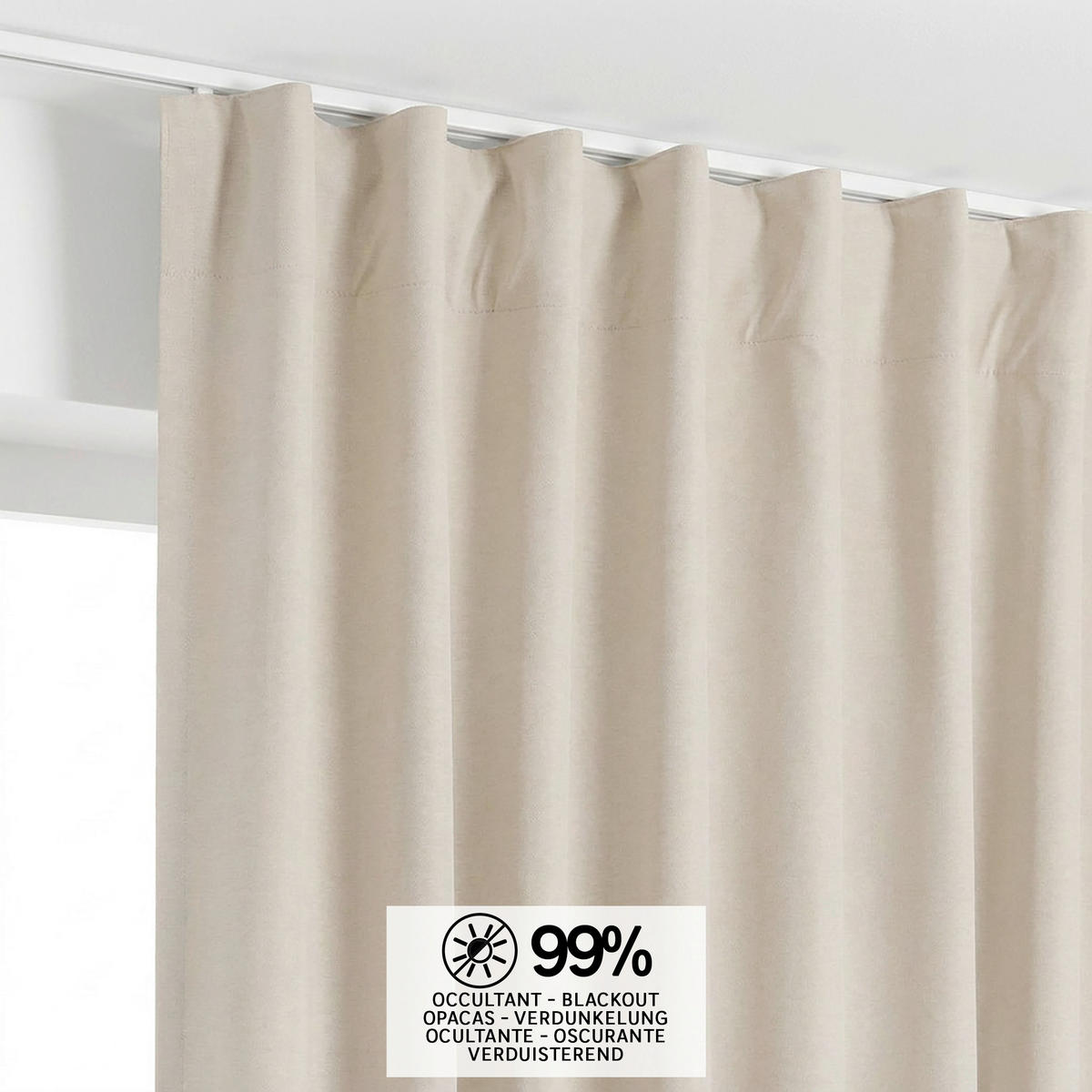 FERTIGVORHANG  black-out (lichtundurchlässig)   140/280 cm  - Beige, Basics, Textil (140/280cm)