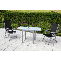 GARTENTISCH 65/130/65/75 cm  - Silberfarben, KONVENTIONELL, Glas/Metall (65/130/65/75cm) - Gardenson