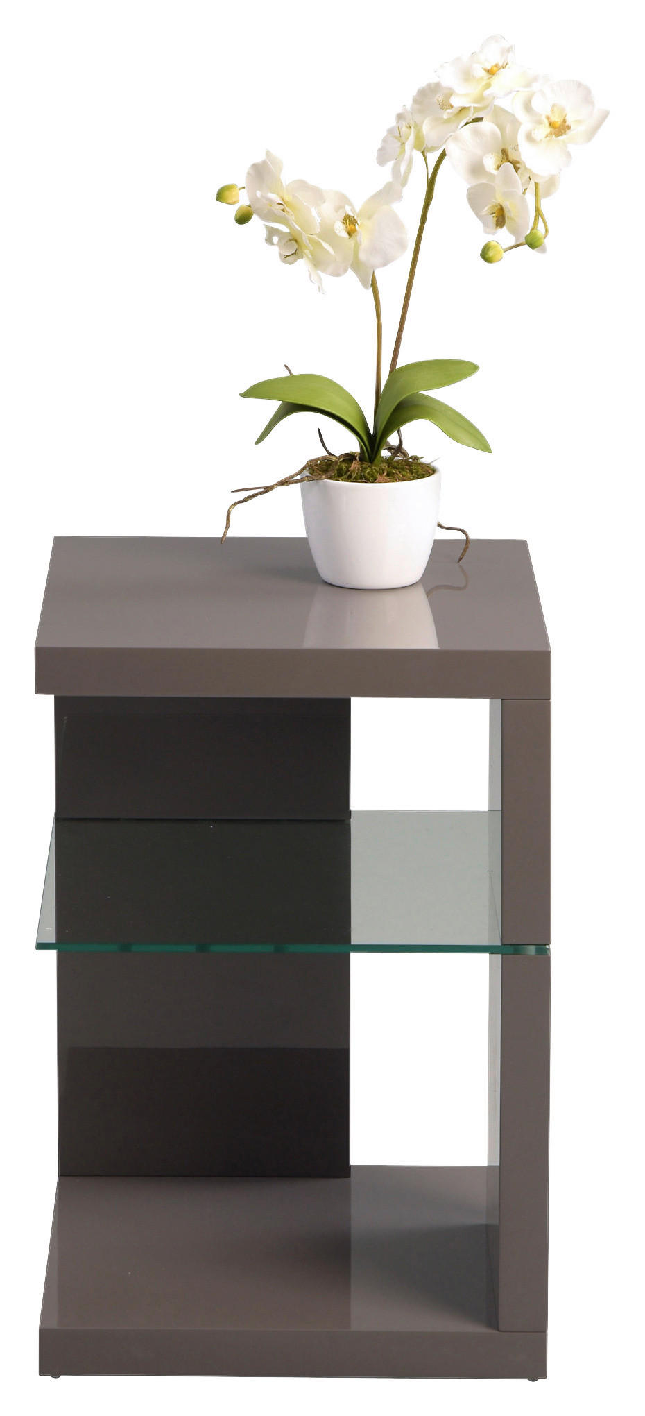 BEISTELLTISCH 40/40/60 cm Anthrazit quadratisch  - Anthrazit, Design, Glas/Holzwerkstoff (40/40/60cm) - Xora