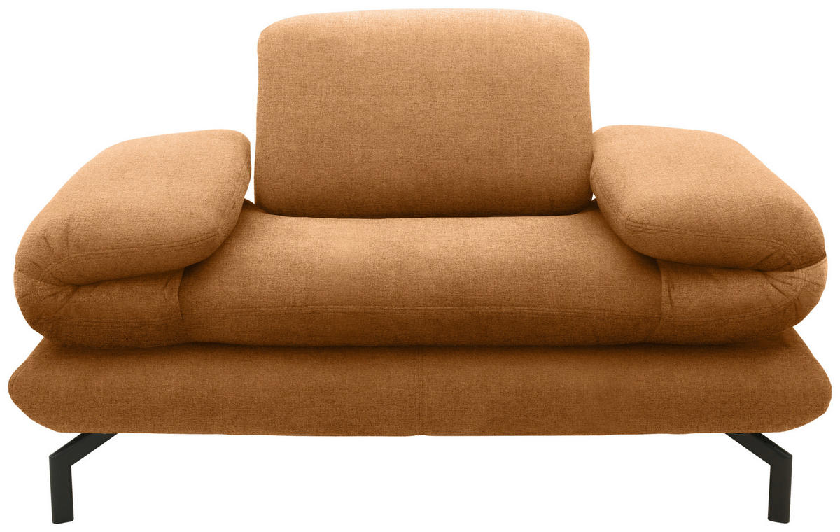 SESSEL Webstoff Messingfarben    - Messingfarben/Schwarz, Design, Textil/Metall (139/83/98cm) - LOOKS by W.Joop