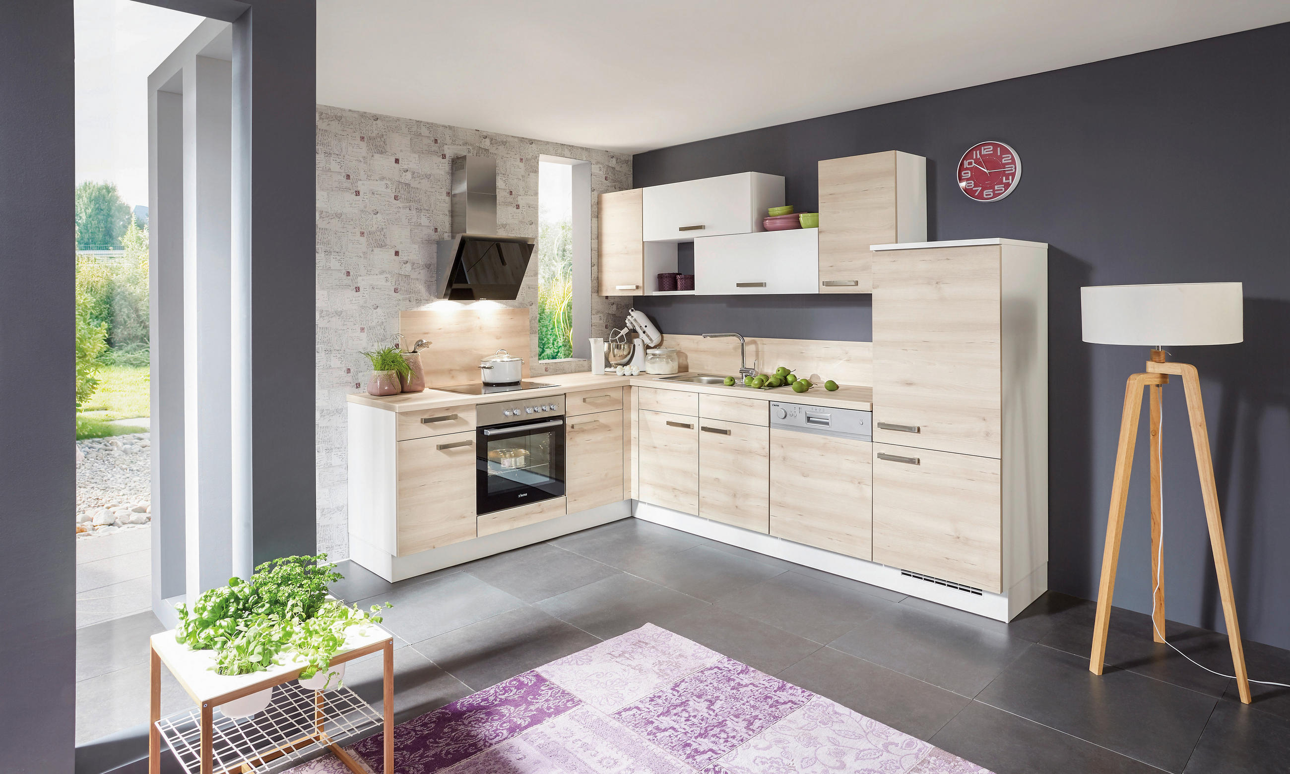 EINBAUKÜCHE   - Eiche San Remo, Design, Holzwerkstoff - Celina