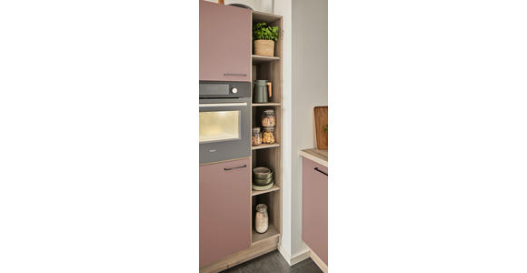 ECKKÜCHE  in Rosa, Tannenholzfarben  - Tannenholzfarben/Schwarz, Design, Holzwerkstoff/Metall (121,6/280/150cm) - Xora