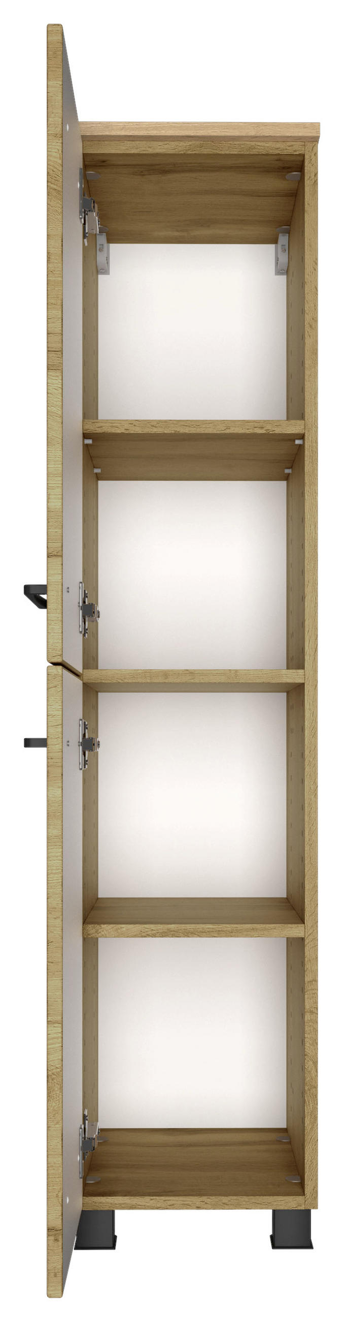 MIDISCHRANK 30/130/35 cm  - Eichefarben/Schwarz, MODERN, Holzwerkstoff/Metall (30/130/35cm) - Held