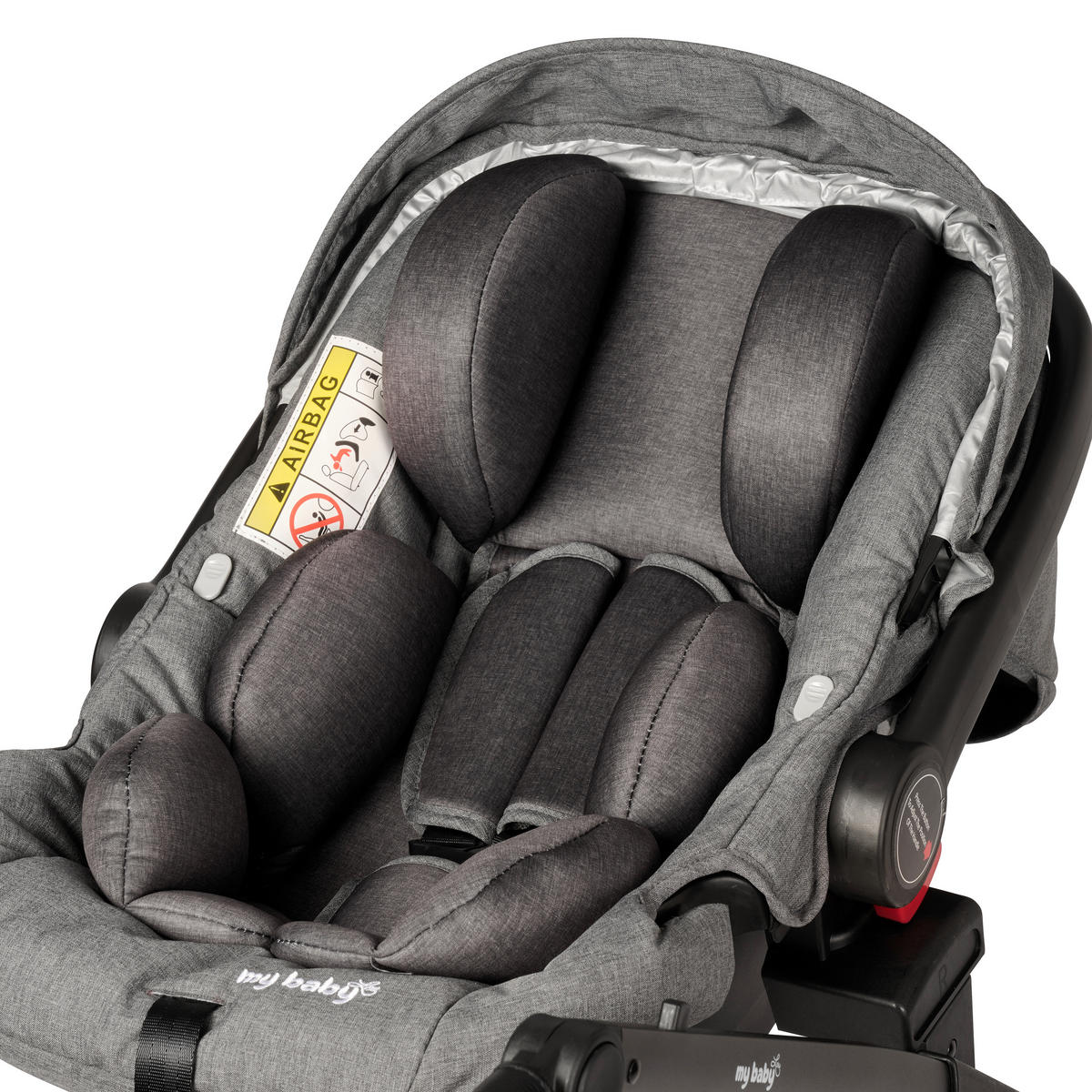 KINDERWAGENSET  Korfu   - Dunkelgrau/Schwarz, Basics, Kunststoff/Textil - My Baby Lou