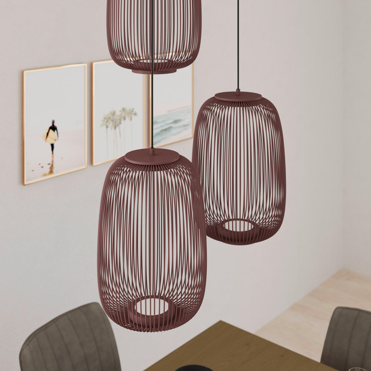 LED-HÄNGELEUCHTE Cage 40/50-150 cm  - Kupferfarben, Design, Kunststoff/Metall (40/50-150cm) - Dieter Knoll