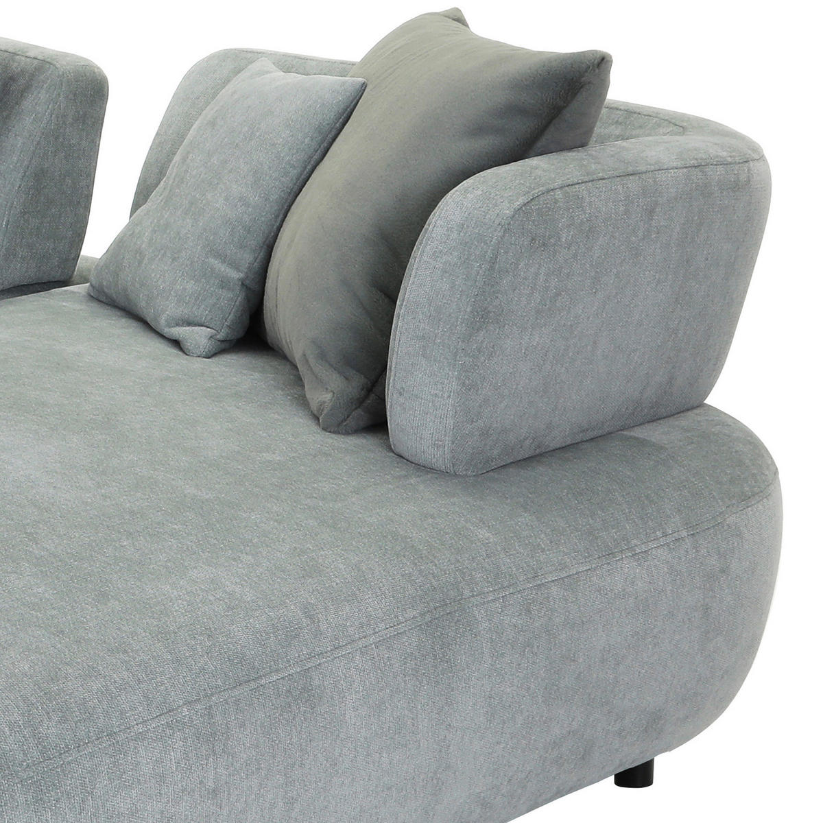 ECKSOFA Mintgrün Flachgewebe Zierkissen, Rückenkissen, Rücken echt, Sitztiefenverstellung  - Salbeigrün/Schwarz, MODERN, Kunststoff/Textil (240/190cm) - Ambia Home