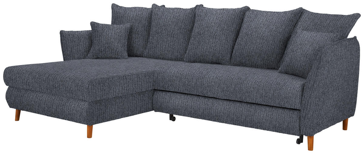 ECKSOFA in Webstoff Anthrazit  - Eichefarben/Anthrazit, Konventionell, Holz/Textil (284/162cm) - Carryhome