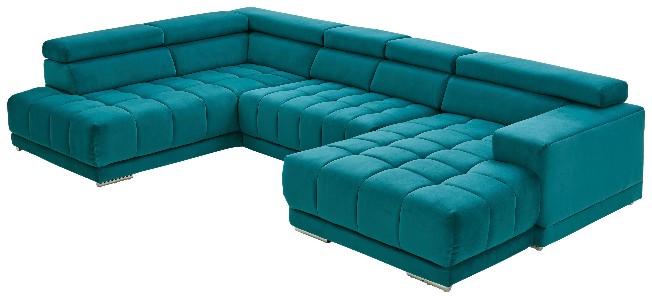 SEDACIA SÚPRAVA, textil, petrolejová - petrolejová/chrómová, Design, kov/textil (233/358/190cm) - Beldomo Speed