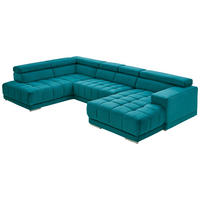 SEDACIA SÚPRAVA, textil, petrolejová - petrolejová/chrómová, Design, kov/textil (233/358/190cm) - Beldomo Speed