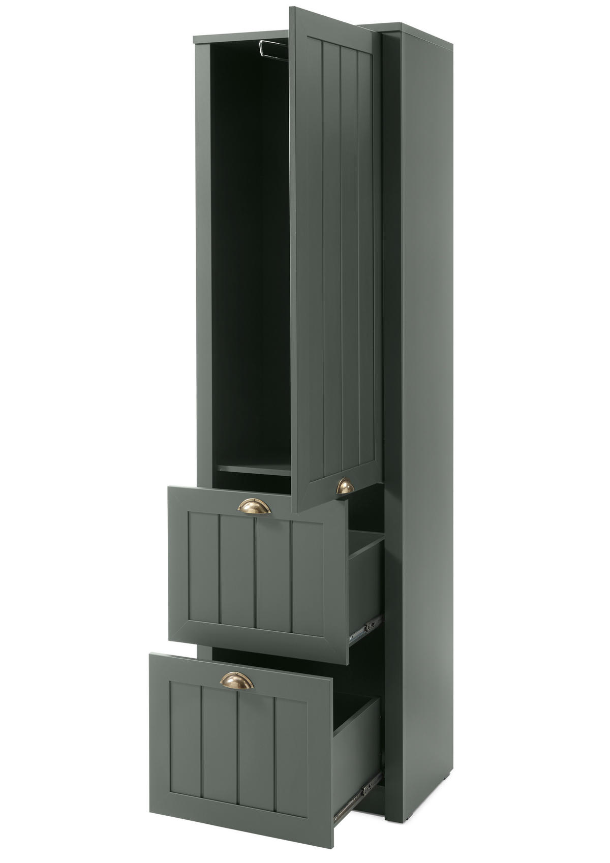 GARDEROBE 5-teilig  in 283/204/43 cm  - Dunkelgrün, Design, Holzwerkstoff (283/204/43cm) - Modante