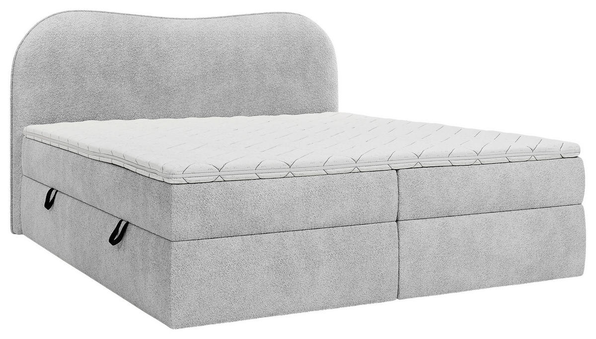 BOXBETT 160/200 cm  in Hellgrau  - Hellgrau/Schwarz, Design, Holz/Holzwerkstoff (160/200cm) - Chameo