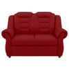 2-SITZER-SOFA in Lederlook Rot  - Rot/Schwarz, Konventionell, Kunststoff/Textil (145/102/101cm) - Livetastic