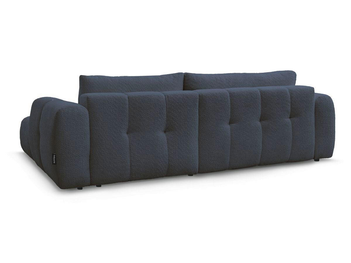 ECKSCHLAFSOFA FUJI Bouclé Dunkelblau  inkl.  - Schwarz/Dunkelblau, MODERN, Kunststoff/Textil (292/160cm)