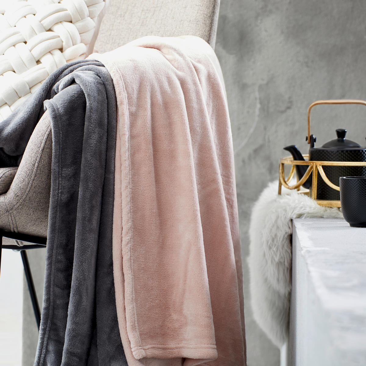 PLAID E-Mellows  - Dunkelgrün/Grün, Basics, Textil (150/200cm) - Esprit
