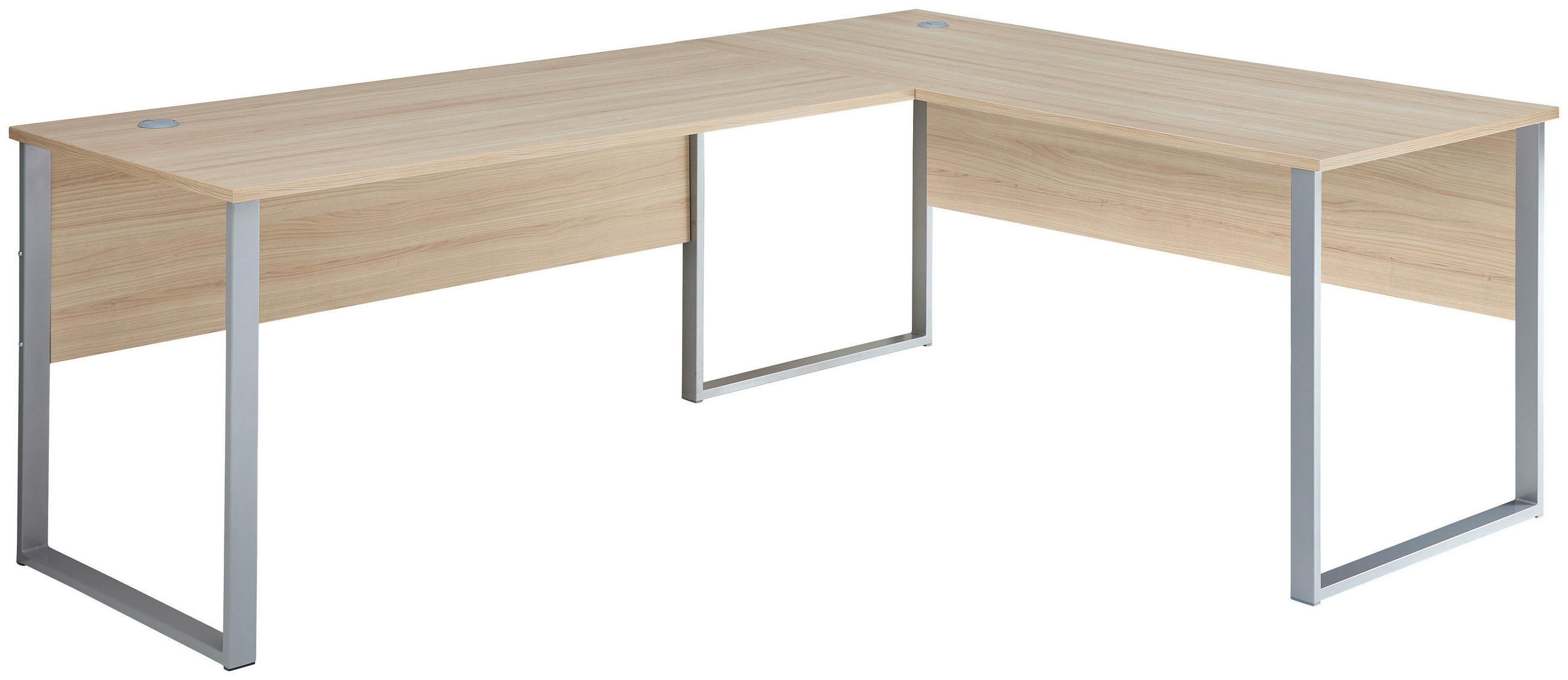 ECKSCHREIBTISCH 223/170/77 cm  in Eichefarben  - Eichefarben/Silberfarben, KONVENTIONELL, Holzwerkstoff (223/170/77cm) - Stylife