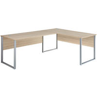 ECKSCHREIBTISCH 223/170/77 cm  in Eichefarben  - Eichefarben/Silberfarben, KONVENTIONELL, Holzwerkstoff (223/170/77cm) - Stylife