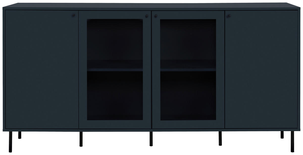 SIDEBOARD  in 180/90/40 cm  - Blau/Schwarz, Design, Glas/Holzwerkstoff (180/90/40cm) - MID.YOU