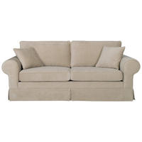 3-SITZER-SOFA Chenille Beige  - Beige/Naturfarben, Design, Holz/Textil (222/91/91cm)