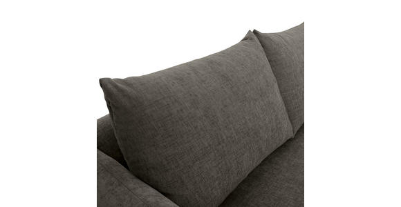 ECKSOFA Dunkelgrau Flachgewebe Rückenkissen, Rücken echt  - Dunkelgrau/Buchefarben, KONVENTIONELL, Holz/Textil (230/144cm) - Carryhome