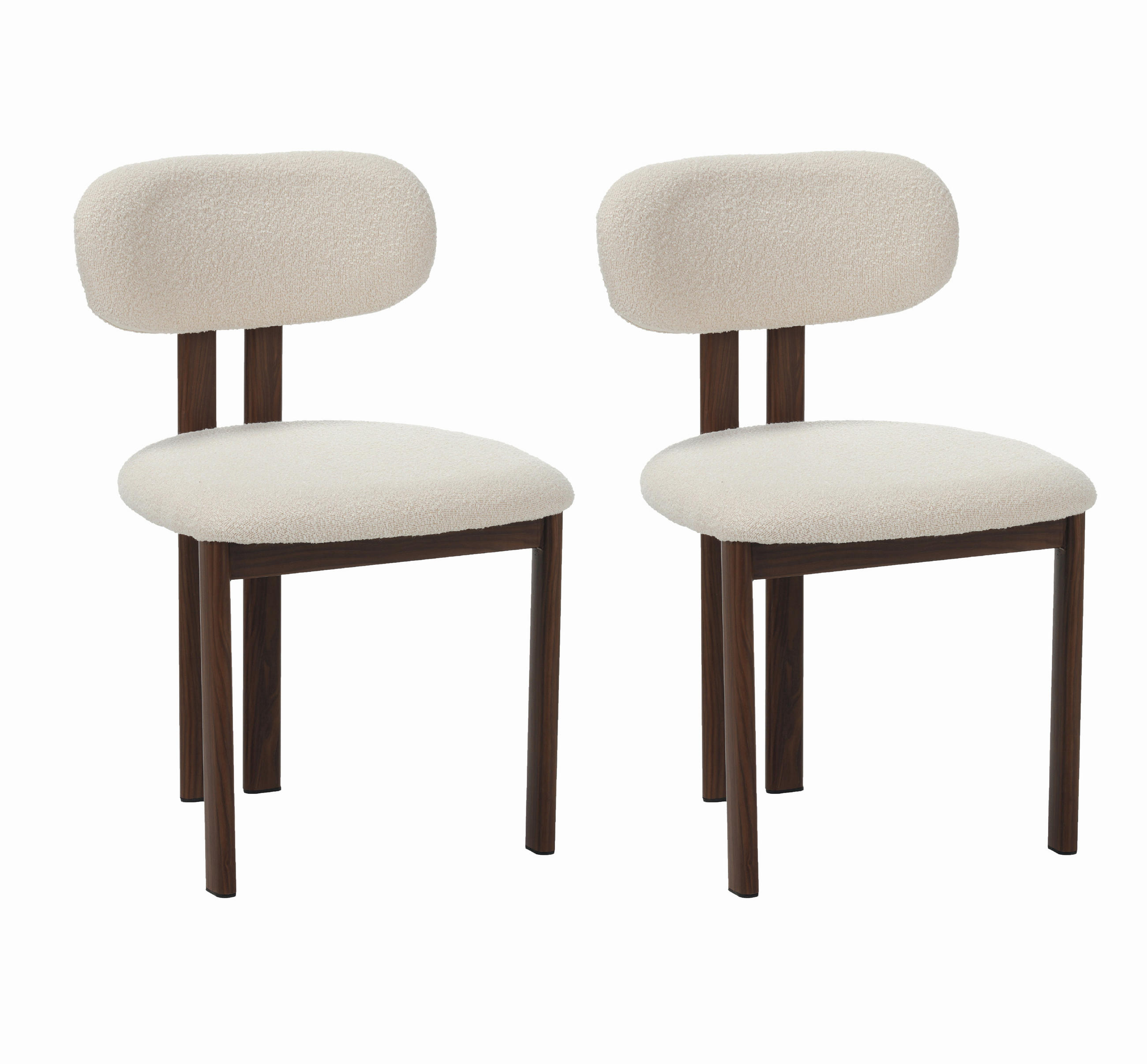 STUHL-SET 2 Stück  in Stahl Bouclé  - Elfenbein, MODERN, Textil/Metall (50/80/52cm) - Livetastic