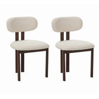 STUHL-SET 2 Stück  in Stahl Bouclé  - Elfenbein, MODERN, Textil/Metall (50/80/52cm) - Livetastic